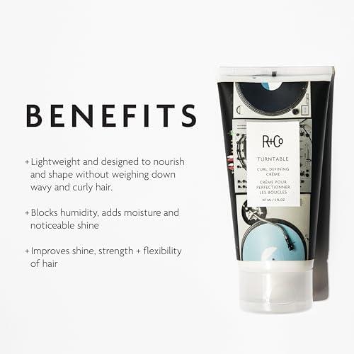R+Co TURNTABLE Curl Defining Crème – Defines & Enhances Curls, Adds Moisture & Shine, All Hair Types(5 Fl Oz (Pack of 1))