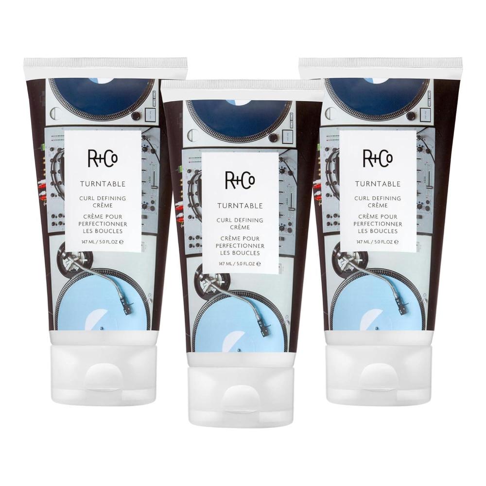 R+Co TURNTABLE Curl Defining Crème – Defines & Enhances Curls, Adds Moisture & Shine, All Hair Types(5 Fl Oz (Pack of 3))