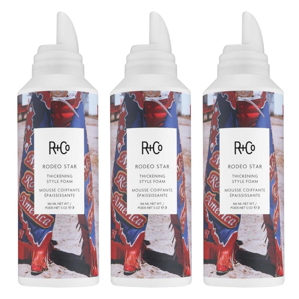 R+Co RODEO STAR Thickening Style Foam – Volumizing & Texturizing Hair Foam, Adds Body & Hold, All Hair Types(5 Ounce (Pack of 3))