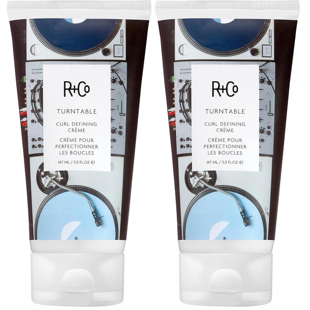 R+Co TURNTABLE Curl Defining Crème – Defines & Enhances Curls, Adds Moisture & Shine, All Hair Types(5 Fl Oz (Pack of 2))