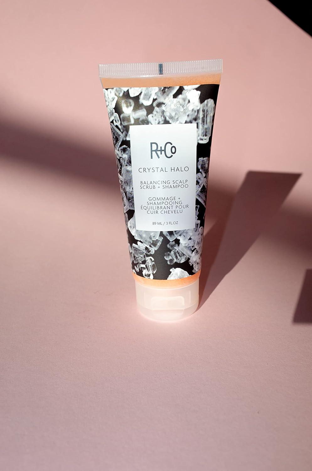 R+Co Crystal Halo Balancing Scalp Scrub + Shampoo | Purifies + Cleanses + Balances | Vegan + Cruelty-Free | 3 Oz(3 Fl Oz (Pack of 1))