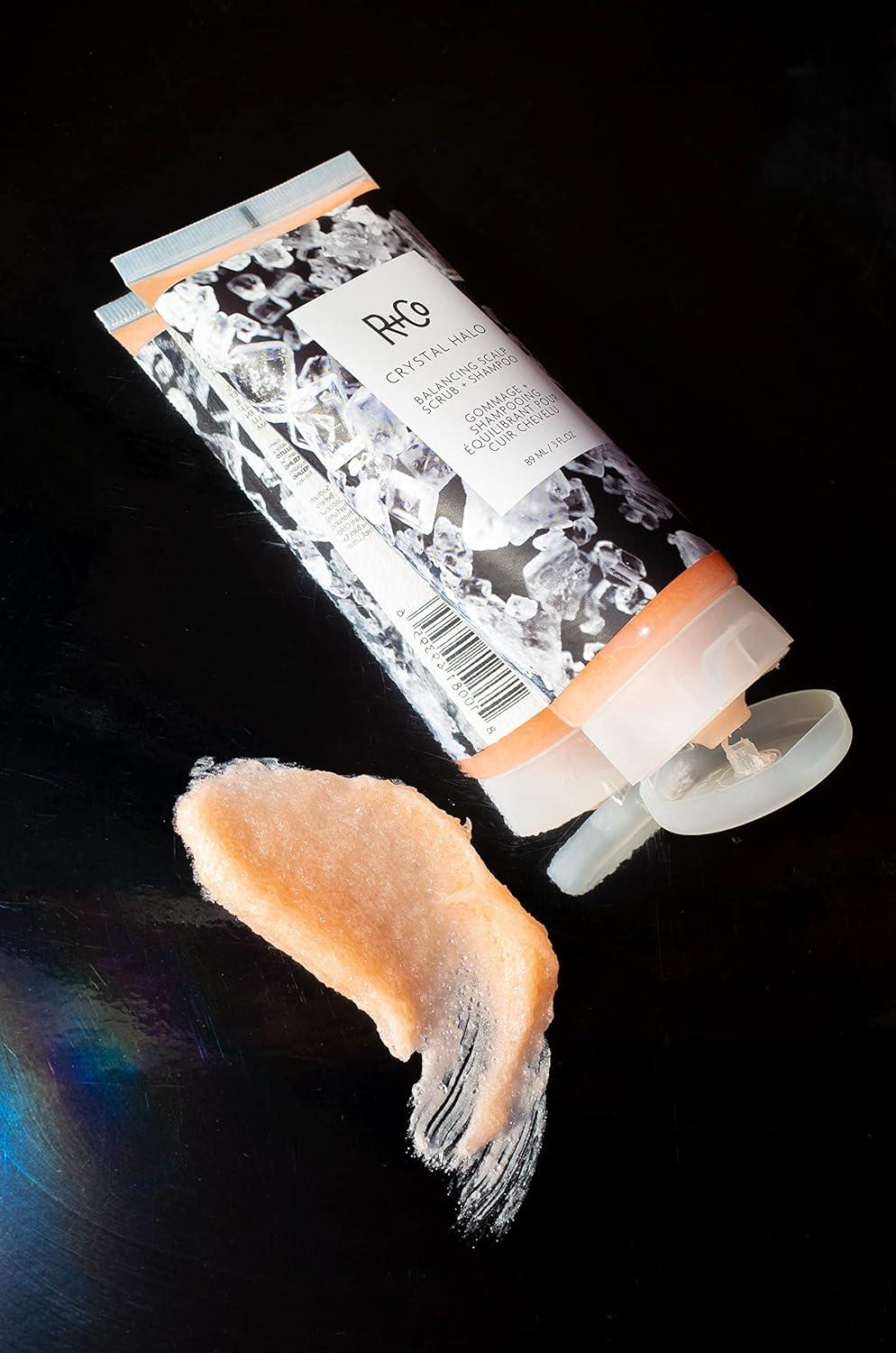 R+Co Crystal Halo Balancing Scalp Scrub + Shampoo | Purifies + Cleanses + Balances | Vegan + Cruelty-Free | 3 Oz(3 Fl Oz (Pack of 1))