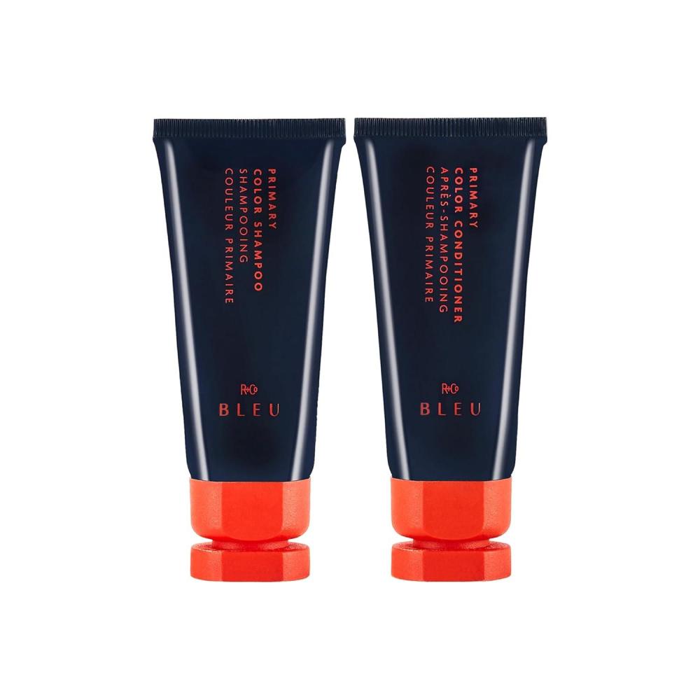 R+Co BLEU Primary Color Conditioner Mini | Fights Color Fade + Strengthens Hair + Deeply Hydrates | Vegan, Sustainable + Cruelty-Free | 1 Oz(1 Ounce (Pack of 2))