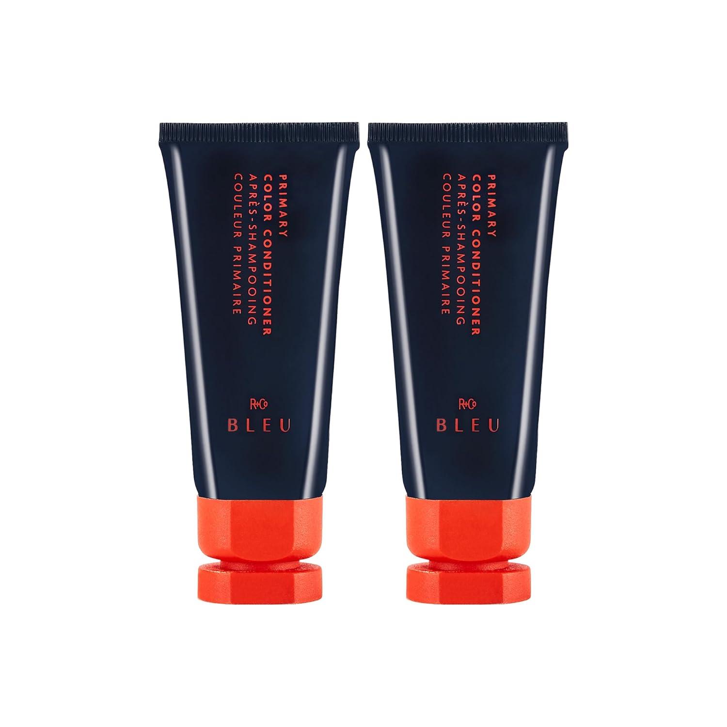 R+Co BLEU Primary Color Conditioner Mini | Fights Color Fade + Strengthens Hair + Deeply Hydrates | Vegan, Sustainable + Cruelty-Free | 1 Oz(1 Ounce (Pack of 2))