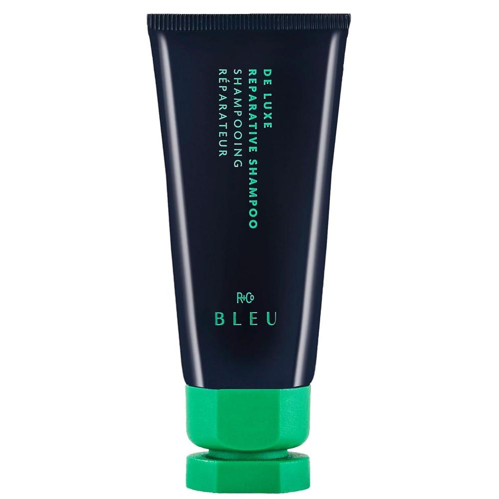 R+Co BLEU De Luxe Reparative Shampoo Mini | Hydrates + Strengthens + Adds Shine | Vegan, Sustainable + Cruelty-Free | 1 Oz(1.2 Ounce (Pack of 1))