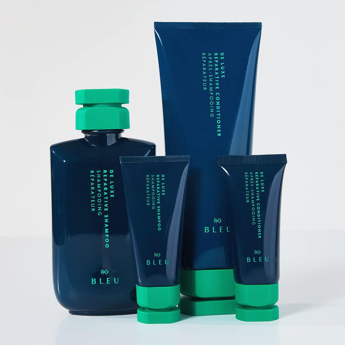 R+Co BLEU De Luxe Reparative Shampoo Mini | Hydrates + Strengthens + Adds Shine | Vegan, Sustainable + Cruelty-Free | 1 Oz(1.2 Ounce (Pack of 1))