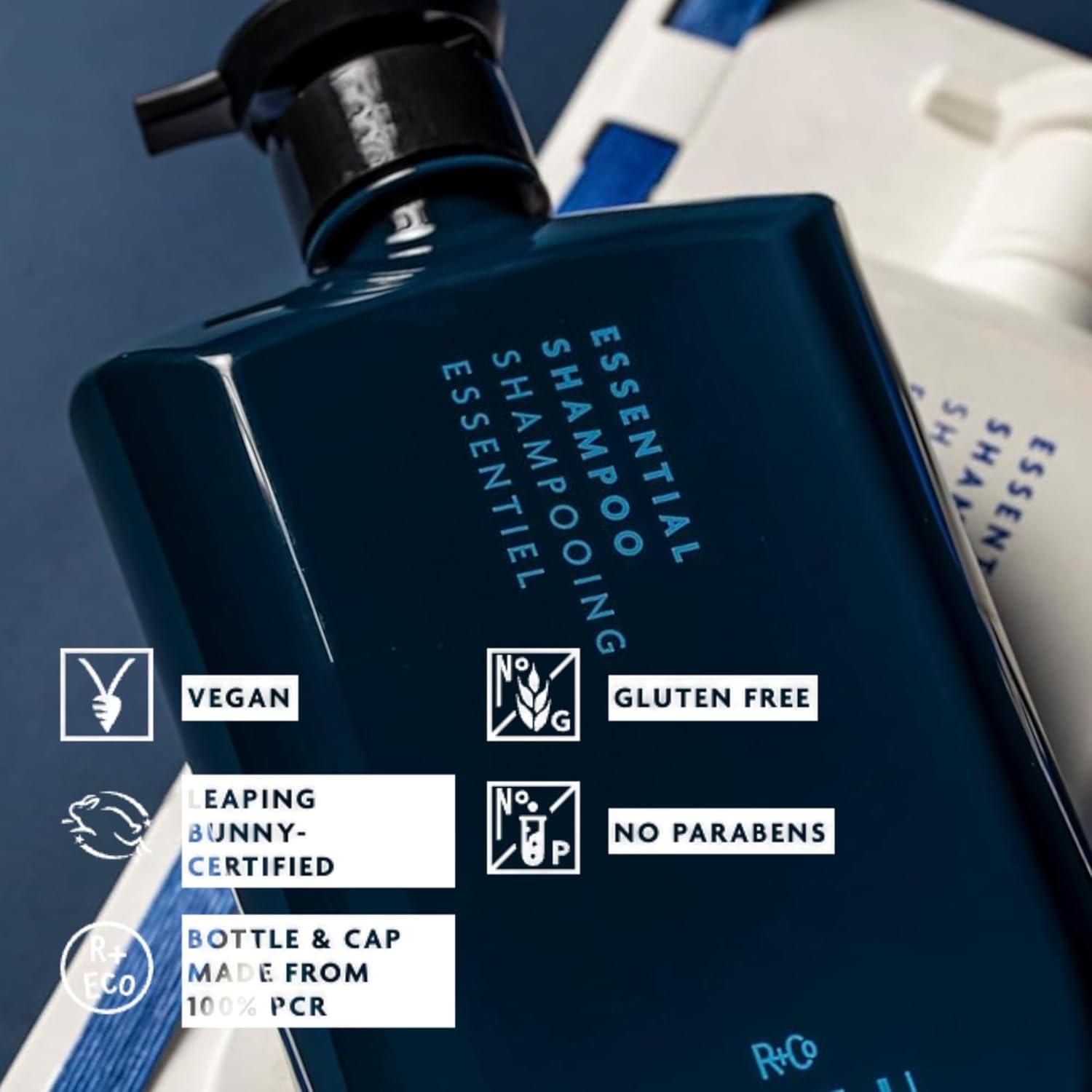 R+Co BLEU Essential Shampoo Liter – Gentle Daily Cleanser for All Hair Types – Hydrates, Smooths, Strengthens & Adds Body, Bounce & Shine – Sulfate-Free, Vegan & Cruelty-Free – 33.8 oz