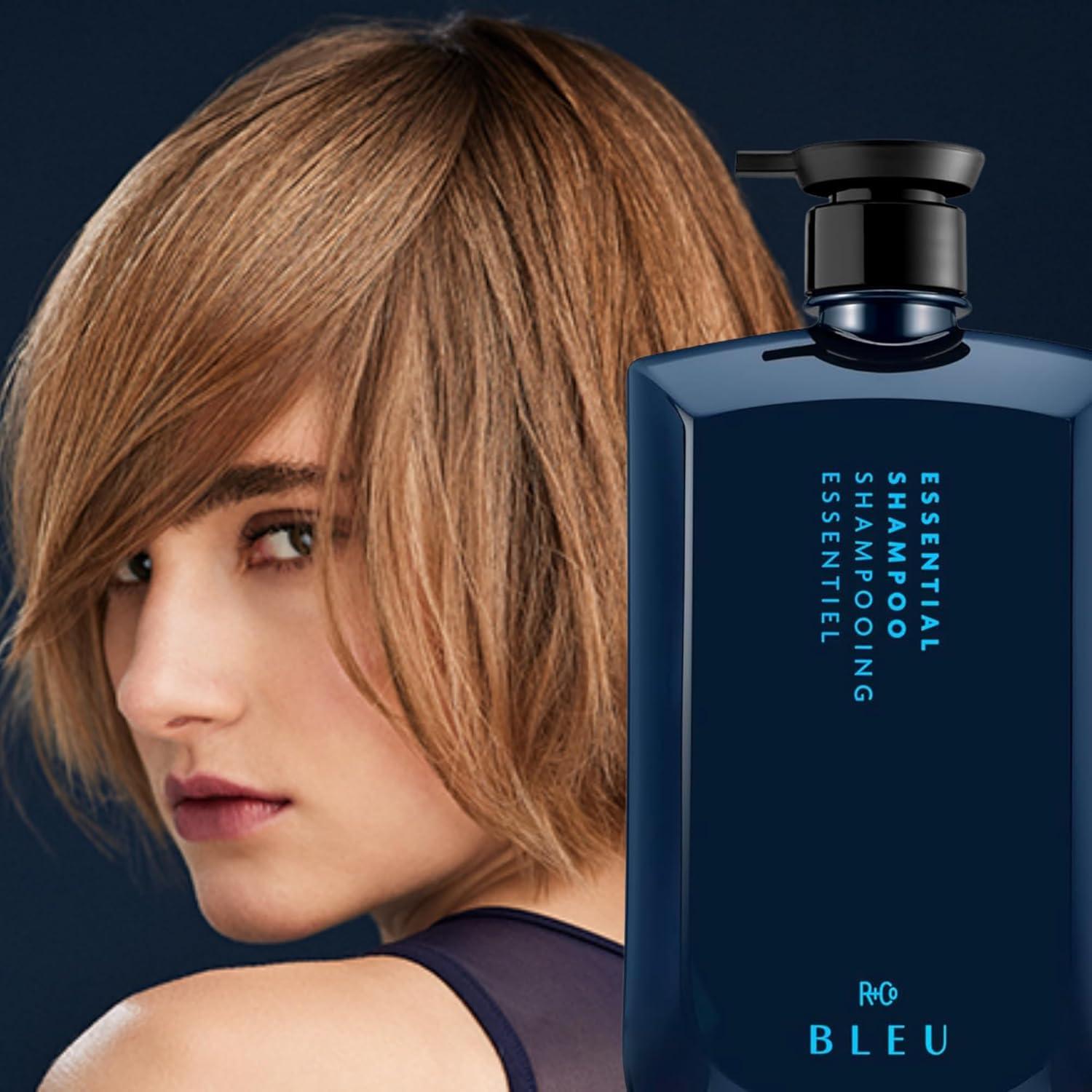 R+Co BLEU Essential Shampoo Liter – Gentle Daily Cleanser for All Hair Types – Hydrates, Smooths, Strengthens & Adds Body, Bounce & Shine – Sulfate-Free, Vegan & Cruelty-Free – 33.8 oz