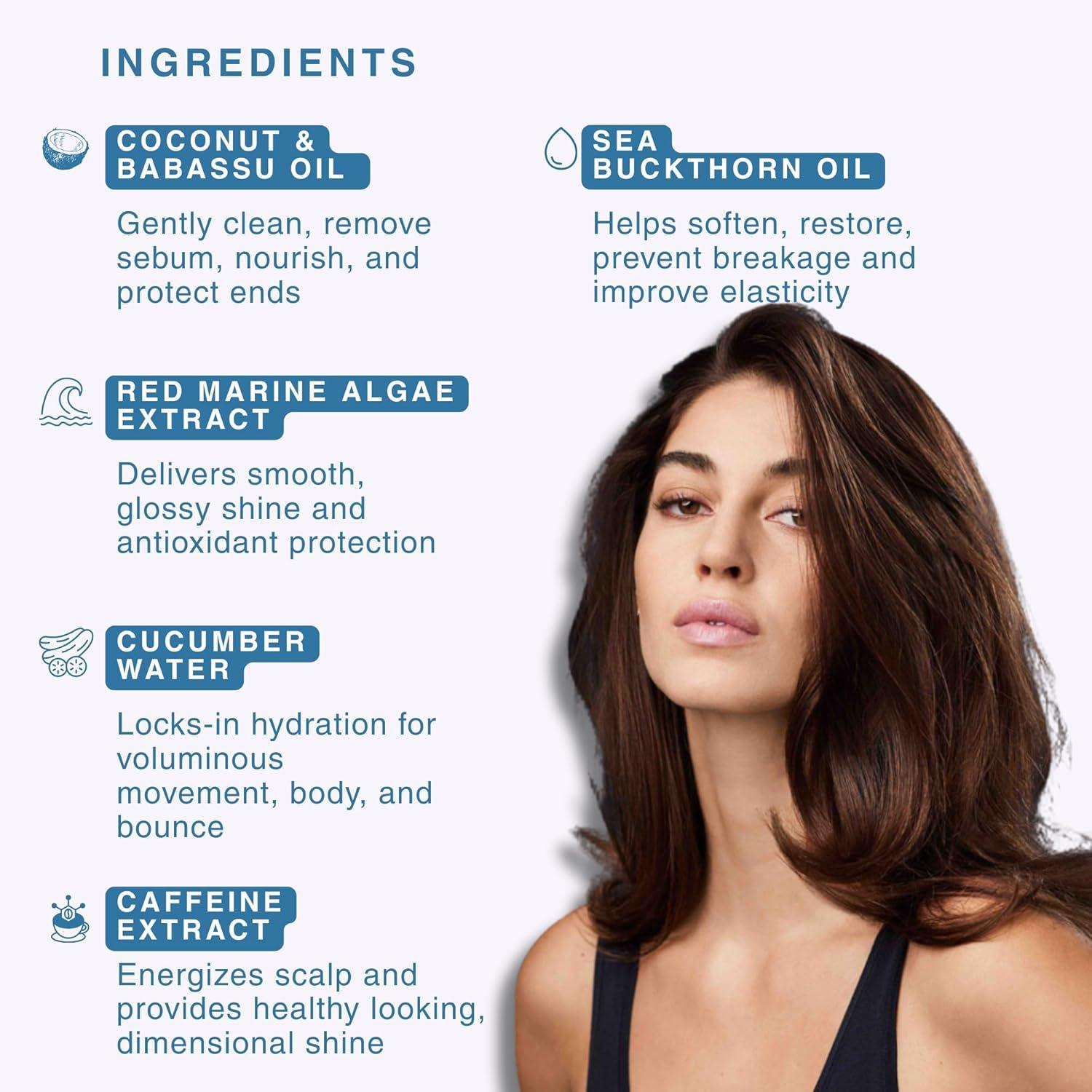 R+Co BLEU Essential Shampoo Liter – Gentle Daily Cleanser for All Hair Types – Hydrates, Smooths, Strengthens & Adds Body, Bounce & Shine – Sulfate-Free, Vegan & Cruelty-Free – 33.8 oz
