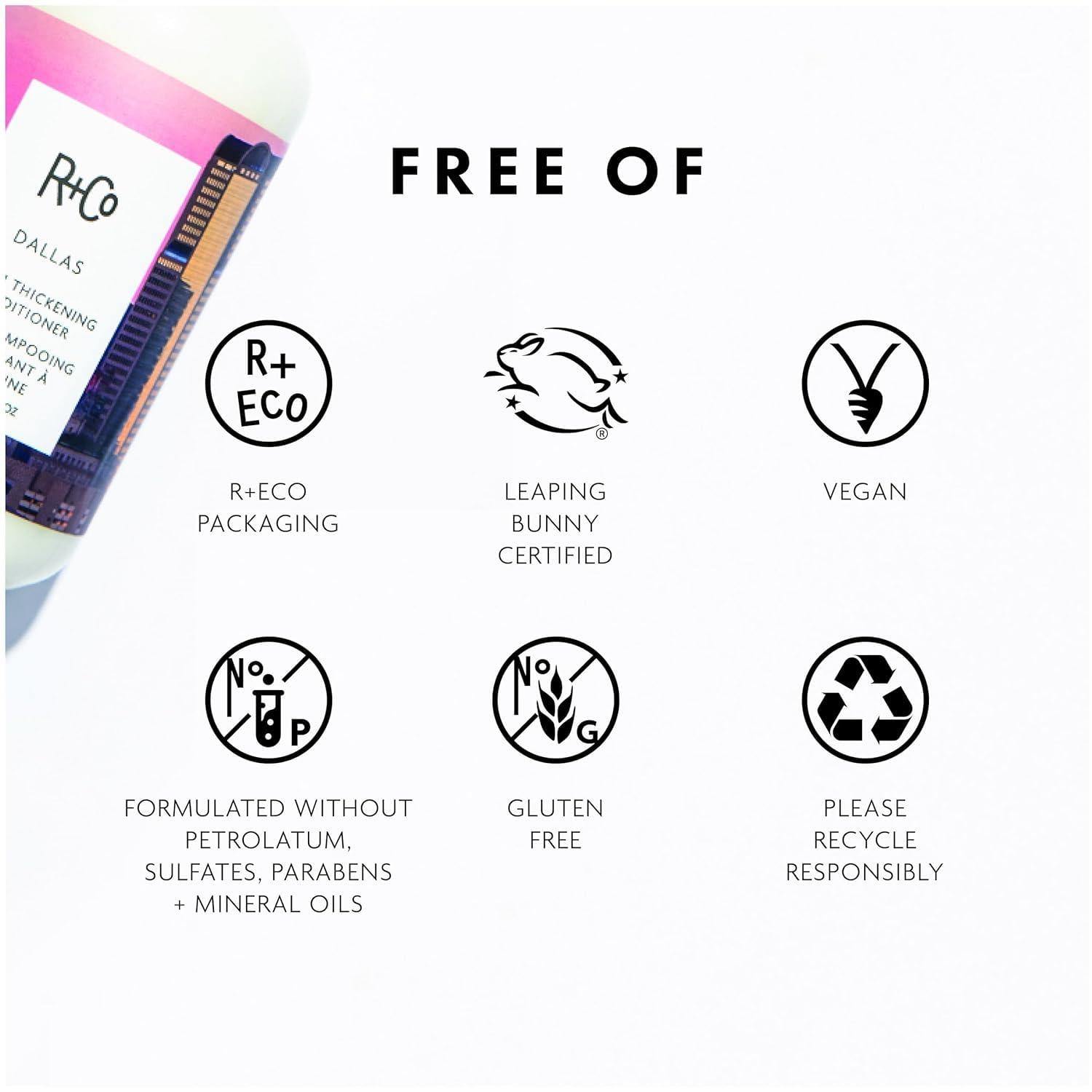 R+Co Dallas Biotin Thickening Conditioner | Weightless Hydration, Strengthens + Enhances Shine | Vegan + Cruelty-Free |(2 Fl Oz (Pack of 1))