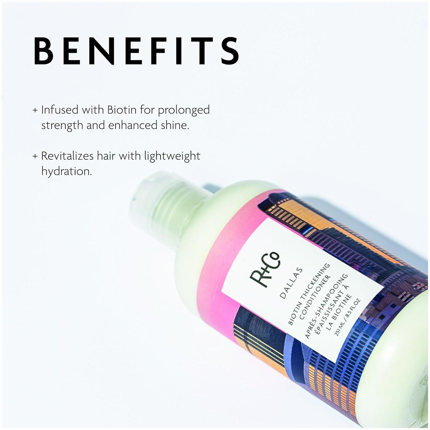 R+Co Dallas Biotin Thickening Conditioner | Weightless Hydration, Strengthens + Enhances Shine | Vegan + Cruelty-Free |(2 Fl Oz (Pack of 1))