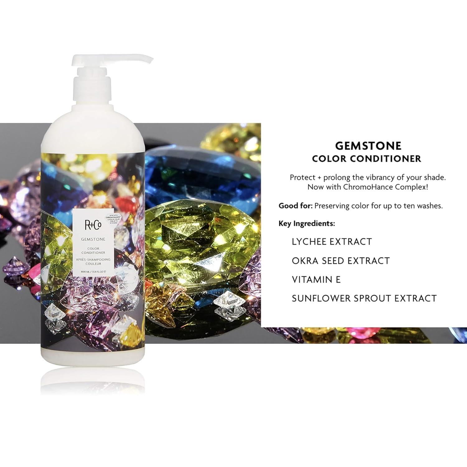 R+Co Gemstone Color Conditioner | Prolonged Color Vibrancy | Frizz Control, Repairs | Vegan + Cruelty-Free |(33.8 Fl Oz (Pack of 1))