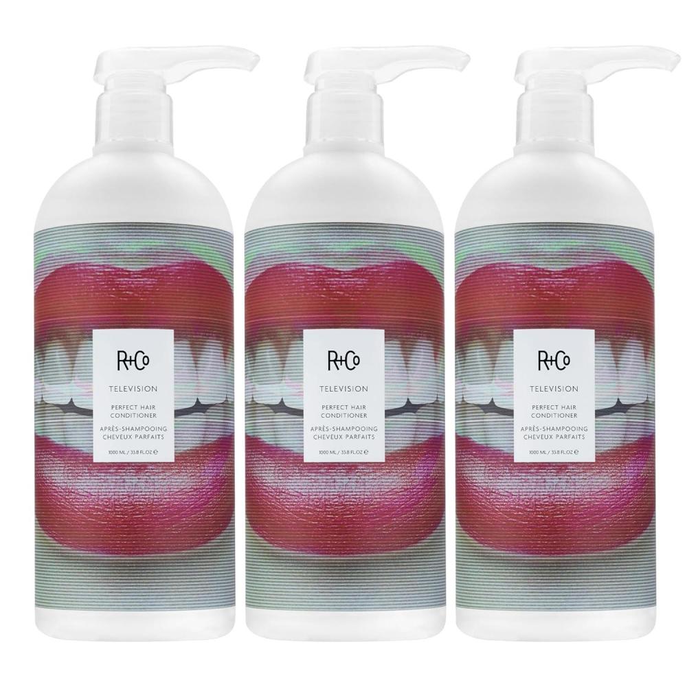 R+Co TELEVISION Perfect Hair Conditioner – Retail Liter Hydrating & Smoothing Hair Conditioner, Adds Shine & Softness, All Hair Types(33.8 Fl Oz (Pack of 3))
